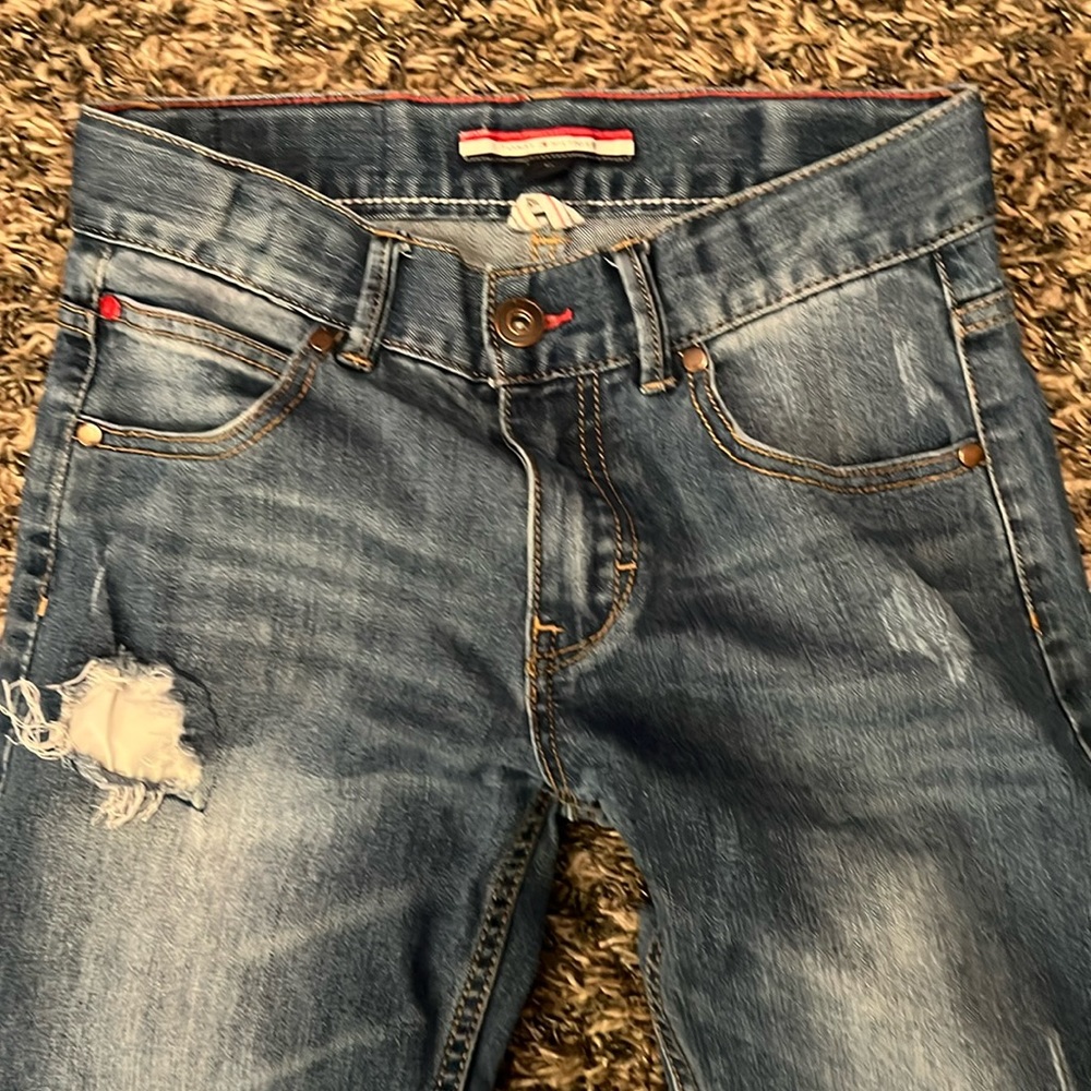 Boys Size 12 Tommy Hilfiger Distressed JeancSise 112 w/ adjustable waist EUC